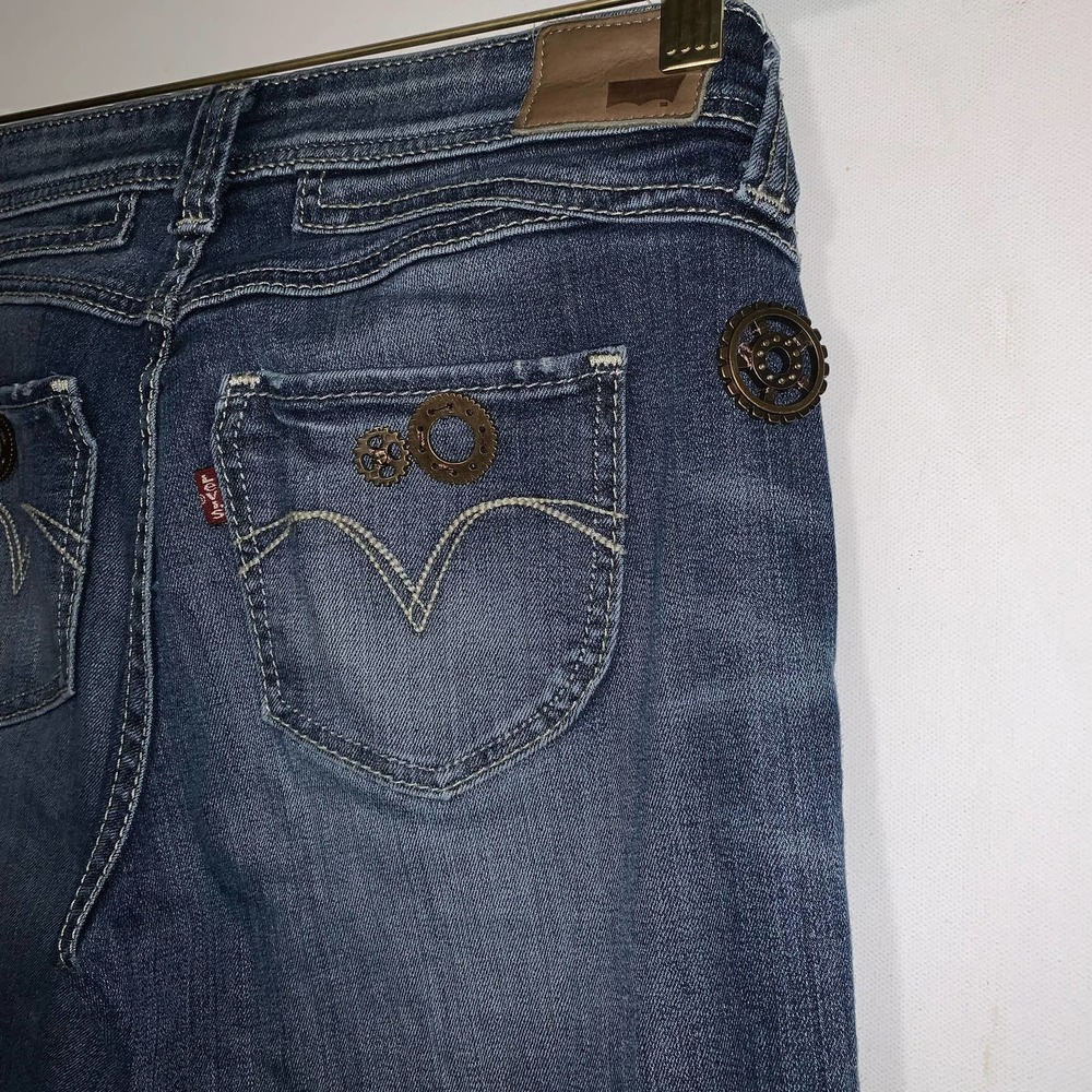 Levi’s Medium Wash Demi Curve Low Rise Skinny Jeans Tag 28 x 32 ( 30 X 30) - Picture 6 of 11